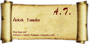 Ádok Tamás névjegykártya