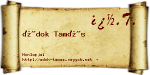 Ádok Tamás névjegykártya