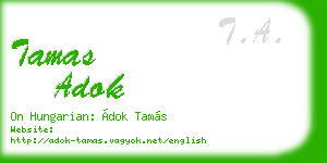 tamas adok business card
