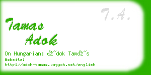 tamas adok business card